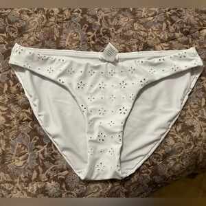 Minnow Swim White Eyelet Bikini Bottom